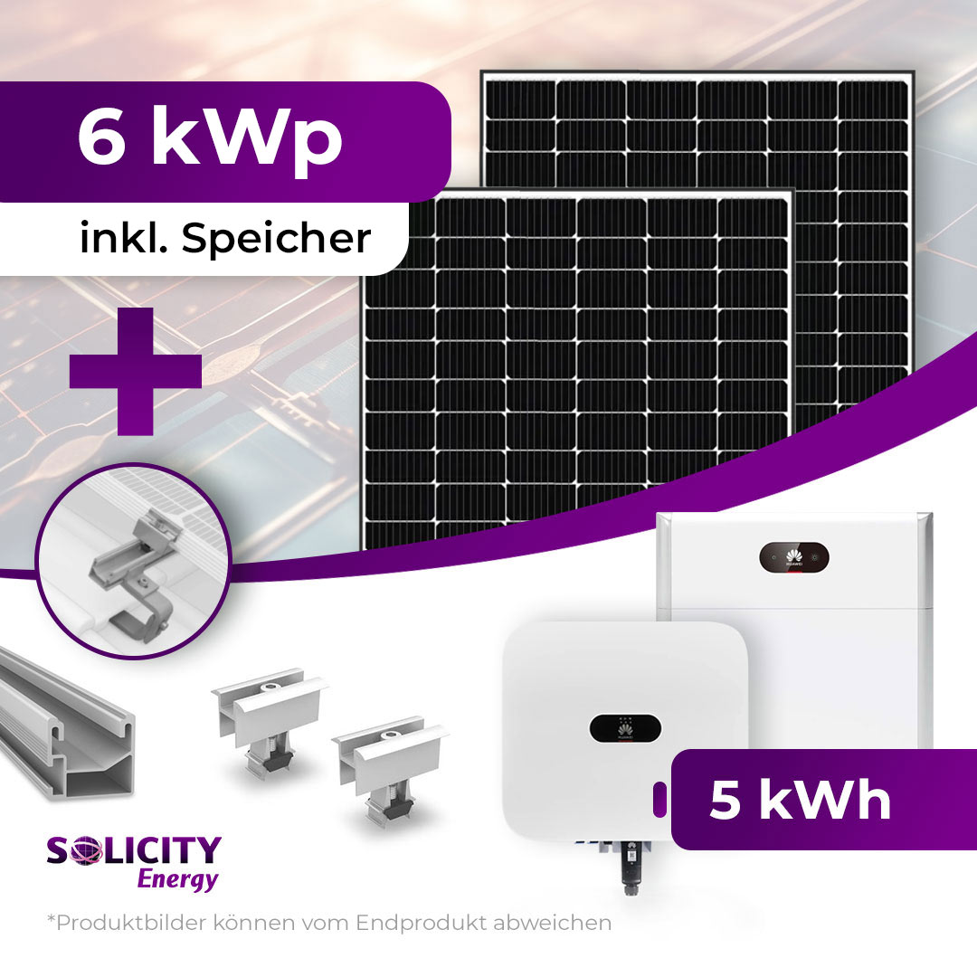 Komplettpaket 6 kWp – Trina + Huawei + Wirth