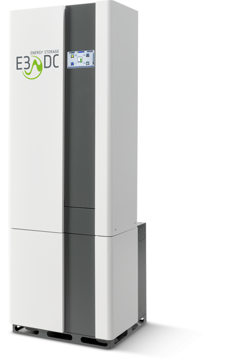E3/DC Hauskraftwerk 10 Compact mit 10 kWh Lithium-Eisenphosphat-Speicher und integrierter Not- und Ersatzstromfunktion in weißem Gehäuse.