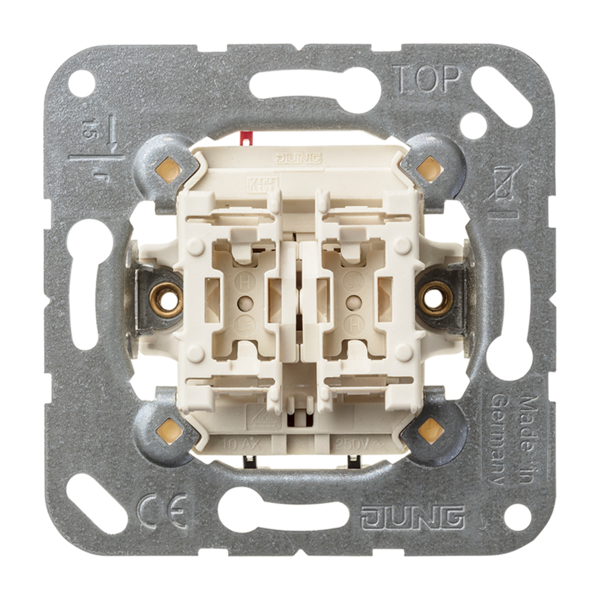 JUNG 505U Taster-Einsatz in Alpinweiß für Unterputz-Montage, Serie AS