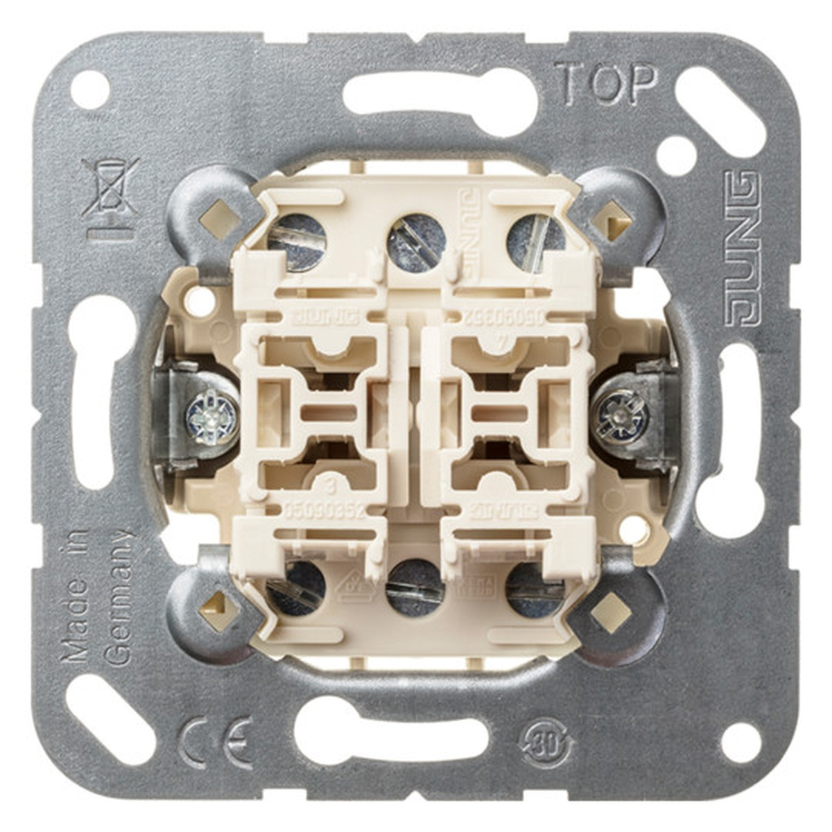 JUNG 509U Aus- und Wechselschalter-Einsatz in Alpinweiß für Unterputz-Montage, Serie AS 500