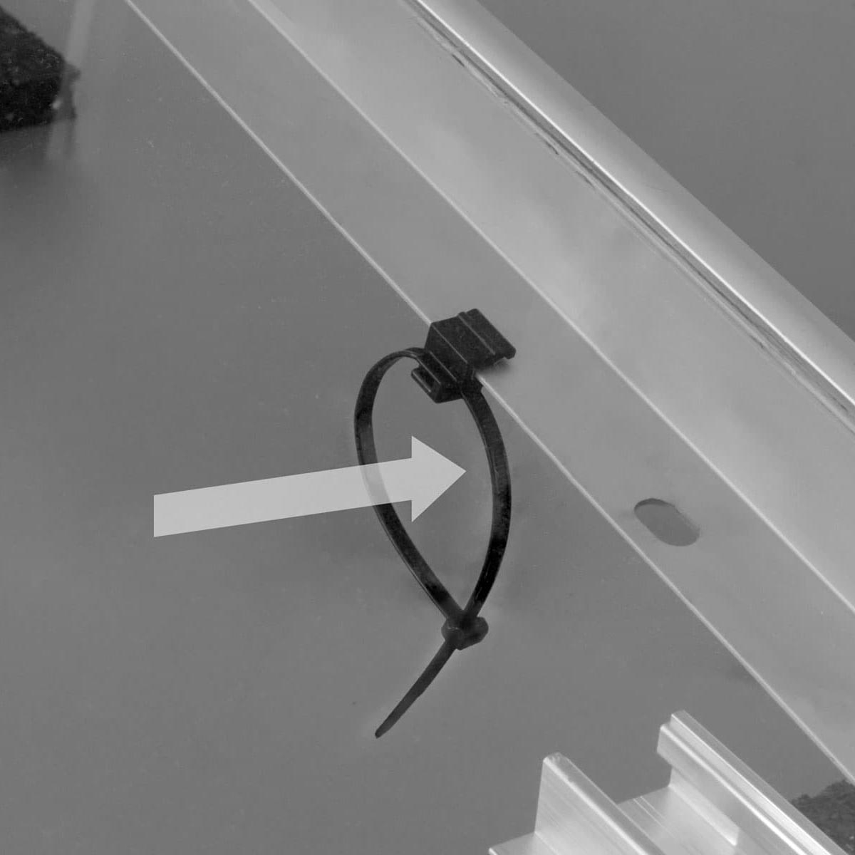 K2 Systems Kabelbinder 200×4,6 mm – mit Aufsteckmöglichkeit (Packung 100 Stück)