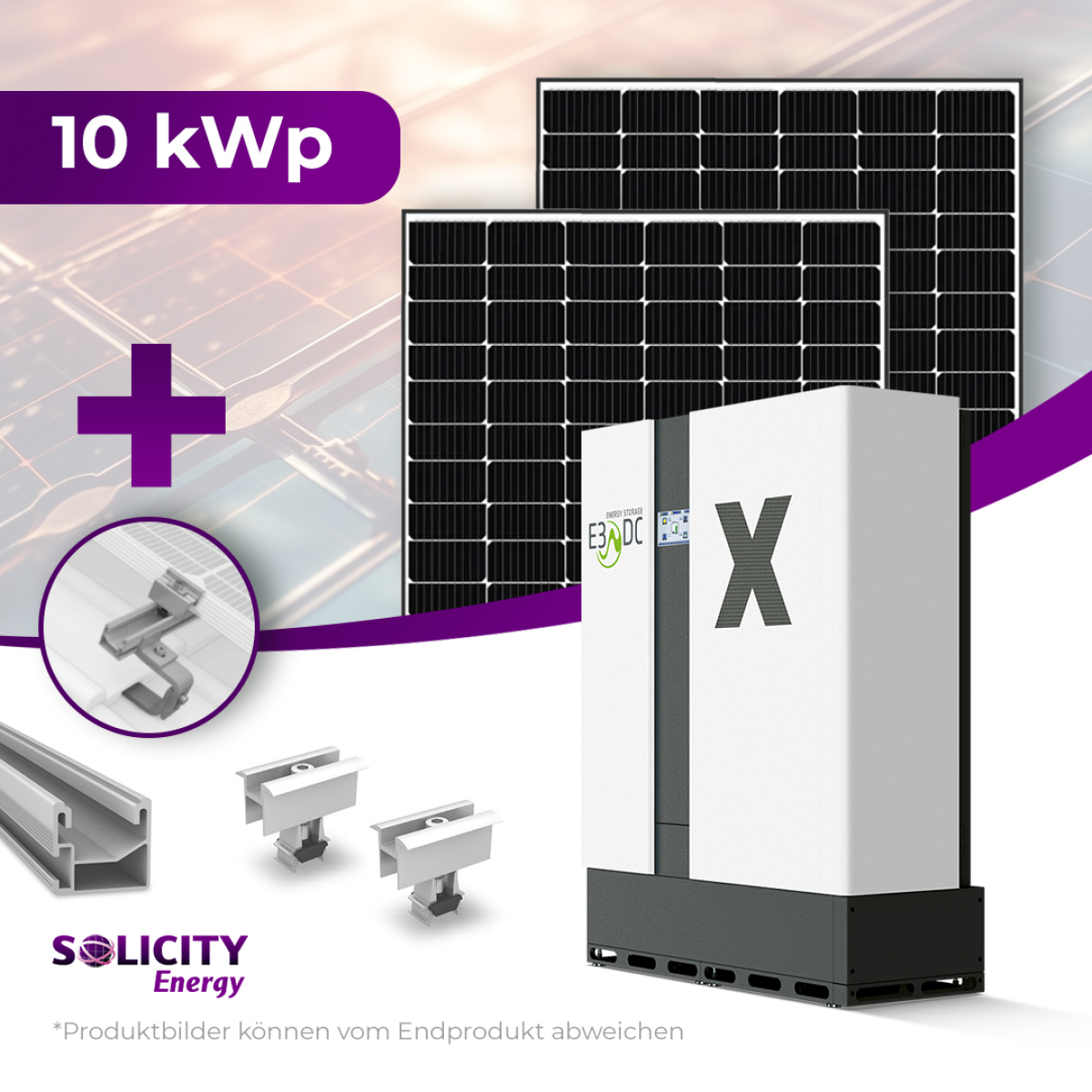 Komplettpaket 10 kWp Trina Vertex S+ E3/DC S10 X Hauskraftwerk Würth