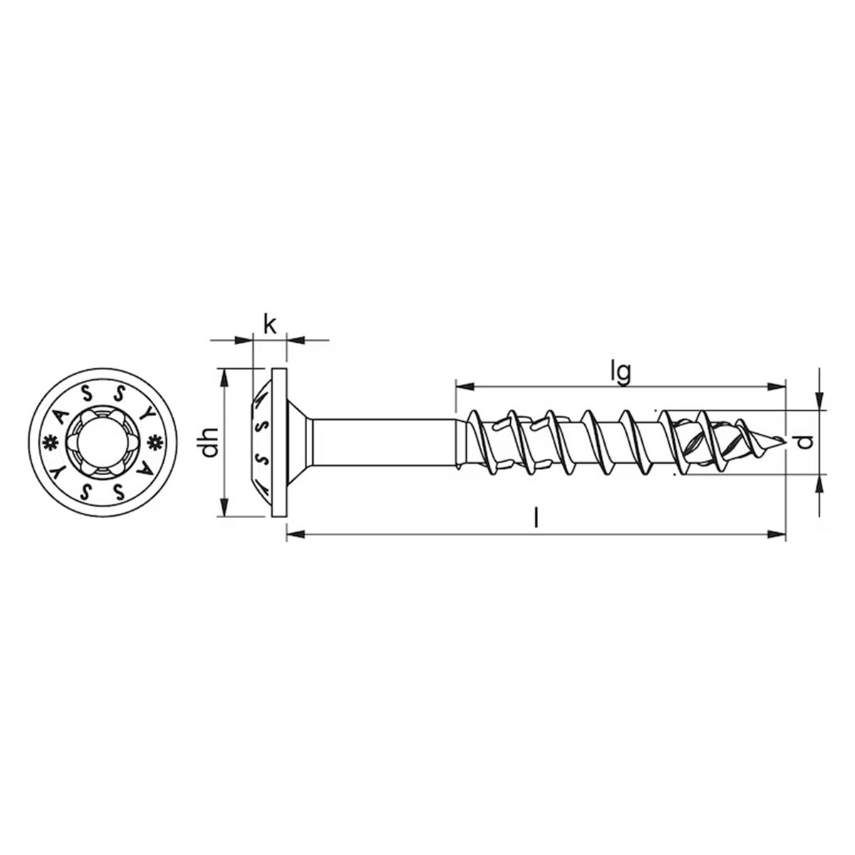 Würth Tellerkopfschrauben 8x100 mm Stahl verzinkt Packung 50