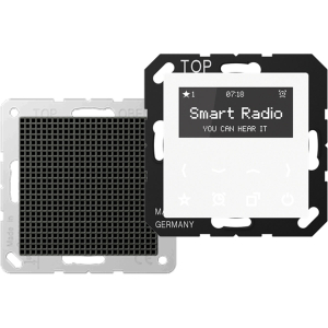 JUNG Smart Radio-Set RADA518WW 1LSM mit Lautsprecher Echtglasfront