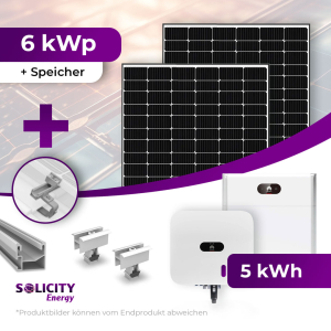 Komplettpaket 6 kWp – Trina Vertex S+ Module, Huawei Speicher & Wechselrichter, Würth Unterkonstruktion