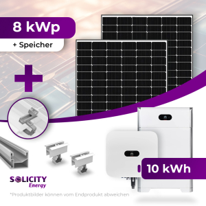 Komplettpaket 8 kWp – Trina Vertex S+ Module, Huawei Speicher & Wechselrichter, Würth Unterkonstruktion