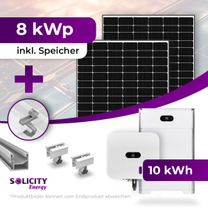 Komplettpaket 8 kWp – Trina Vertex S+ Module, Huawei Speicher & Wechselrichter, Würth Unterkonstruktion